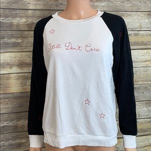Wildfox “Still Don’t Care” Embroidered Sweatshirt
